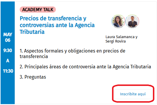 inscribirse academy talk