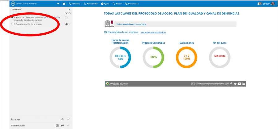 Apartado para matricularte a cursos Academy