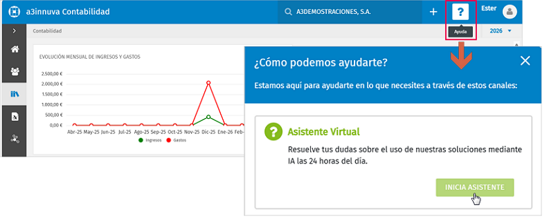 acceso al asistente virtual
