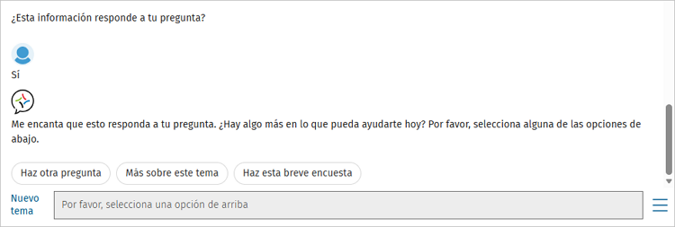 opciones para valorar la asistencia