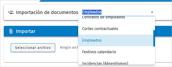 Importación de documentos Excel