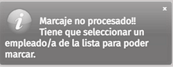 aviso de marcaje no procesado por falta de identificador