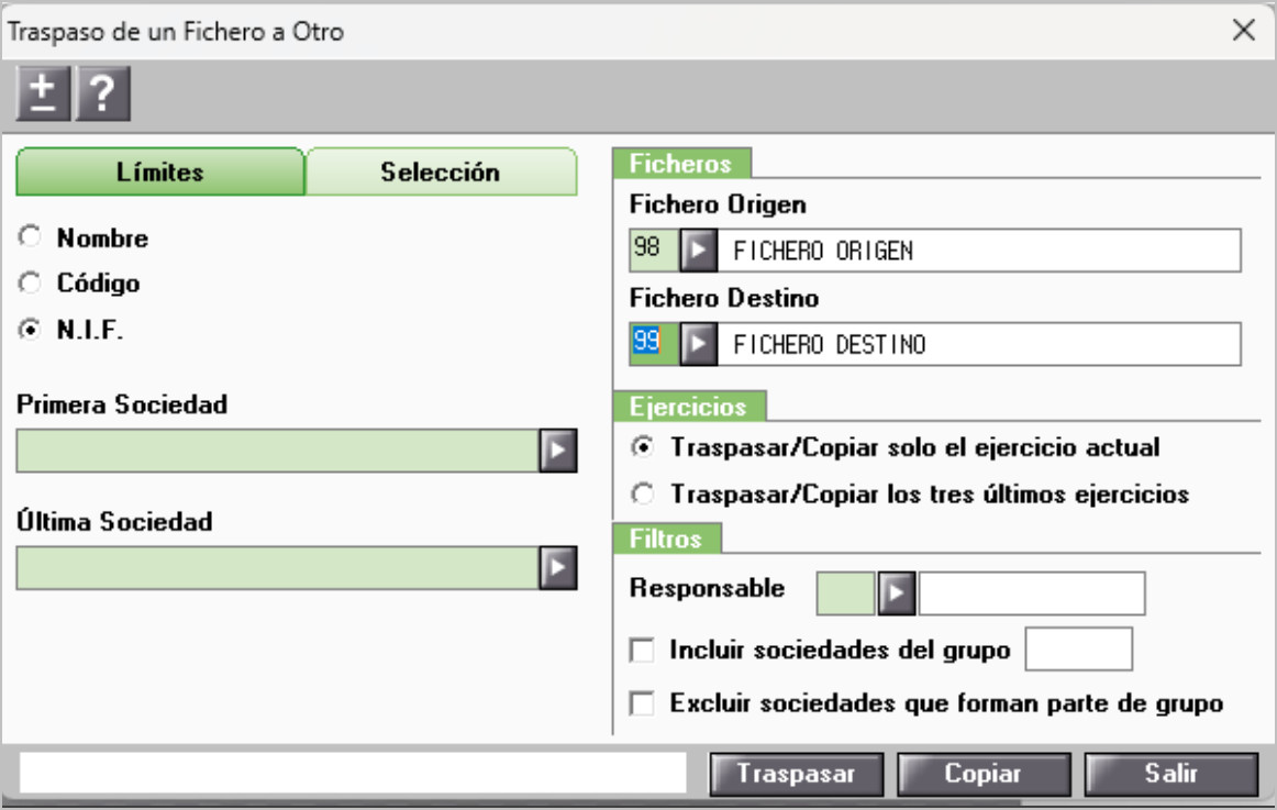 Ficheros copia y traspaso