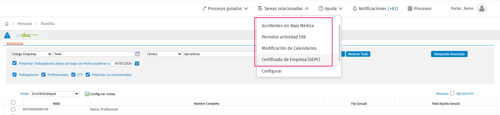 Tareas relacionadas
