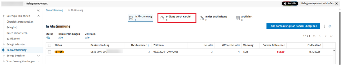 #3766116: BaSt - Einstellungen Prüfung Kanzlei