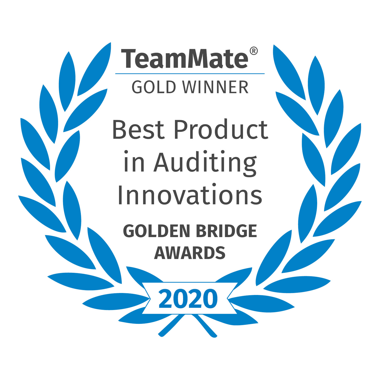 TeamMate Golden Bridge Awards 2020 Best Product in Auditing Innovations