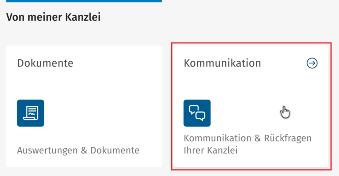 App Kommunikation im Bereich Von meiner Kanzlei
