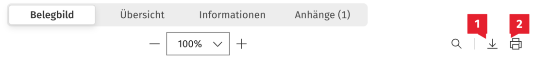Symbole zum Herunterladen und Drucken im Belegbild