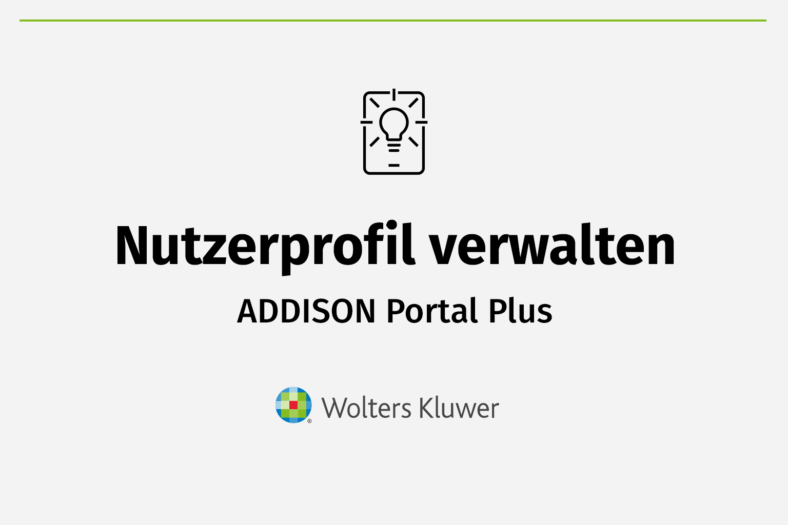 ADDISON Portal Plus Nutzerprofil verwalten