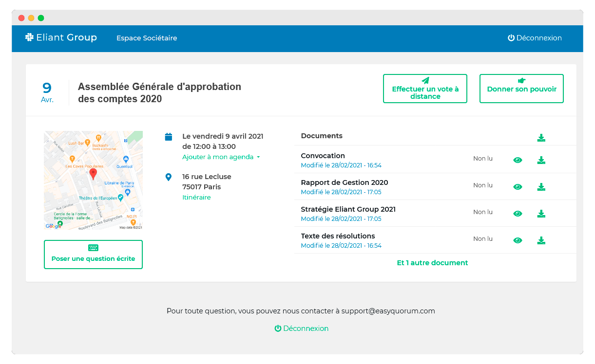 simplify the organization of your general meetings and facilitate electronic voting