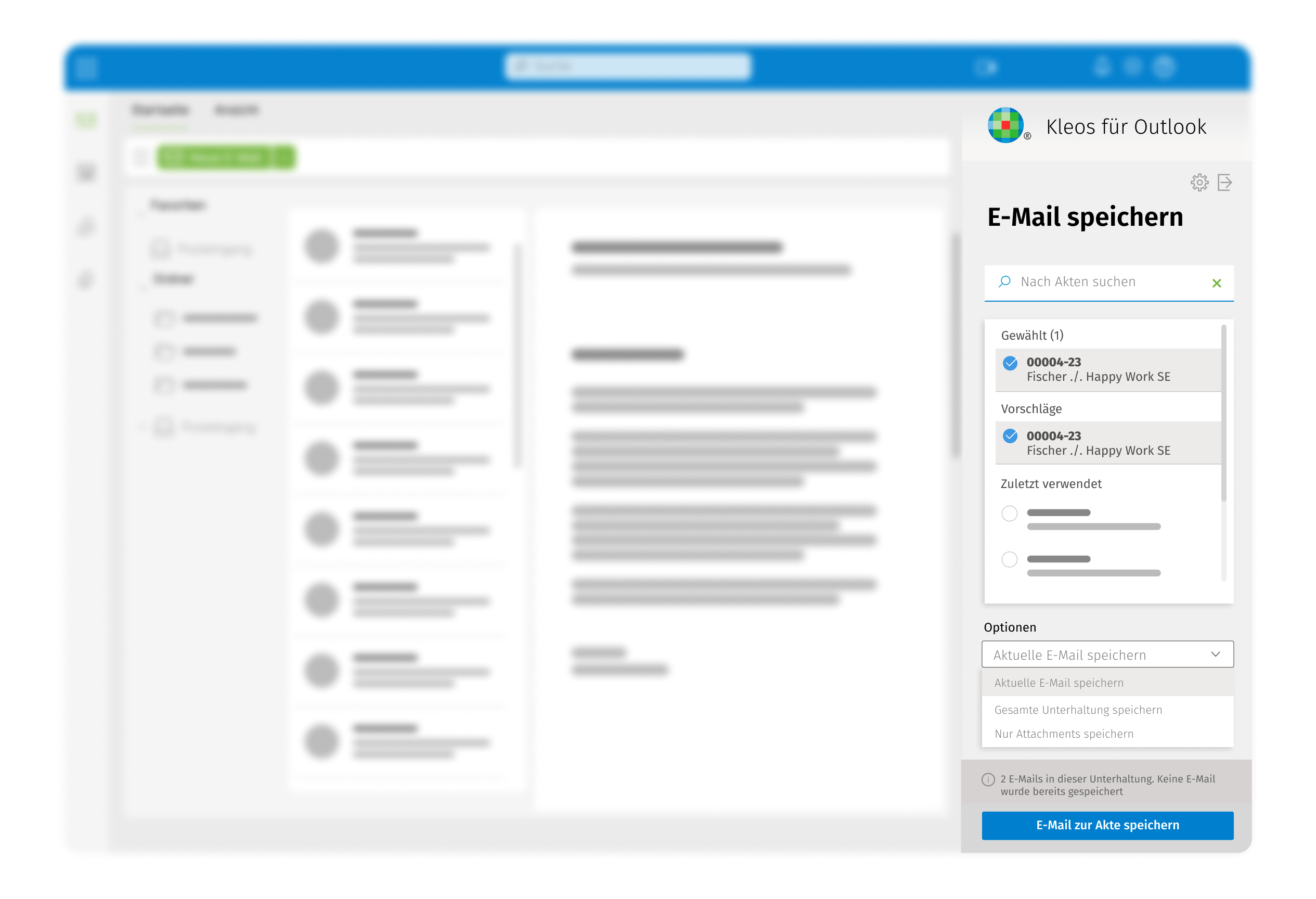 Kleos Browser DE Outlook integration | Generation des Microsoft Outlook Add-Ins: