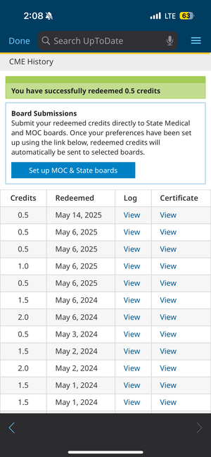 mobile CME credit reedeeming