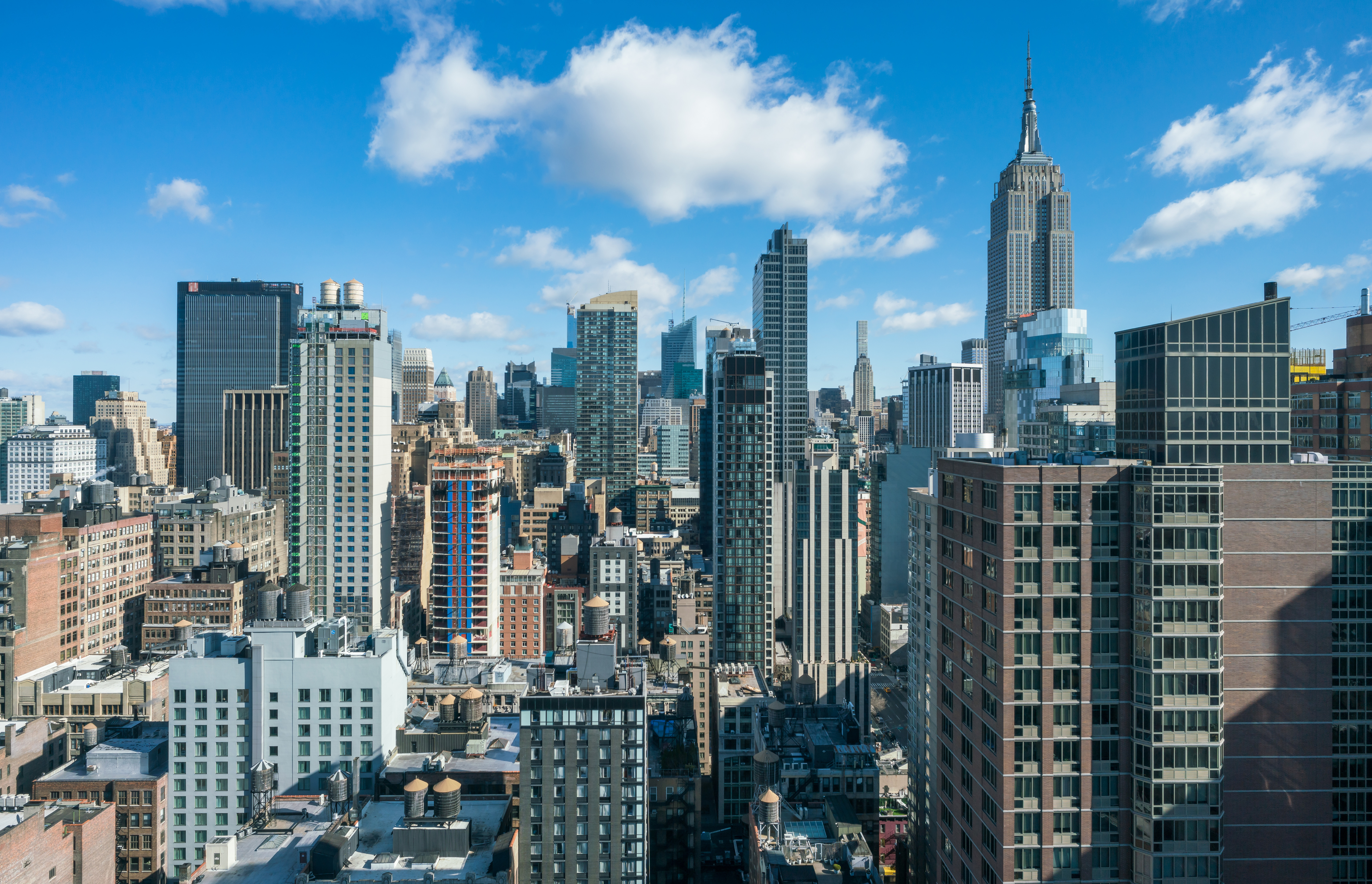 High Angle Midtown Manhattan Skyline - New York.