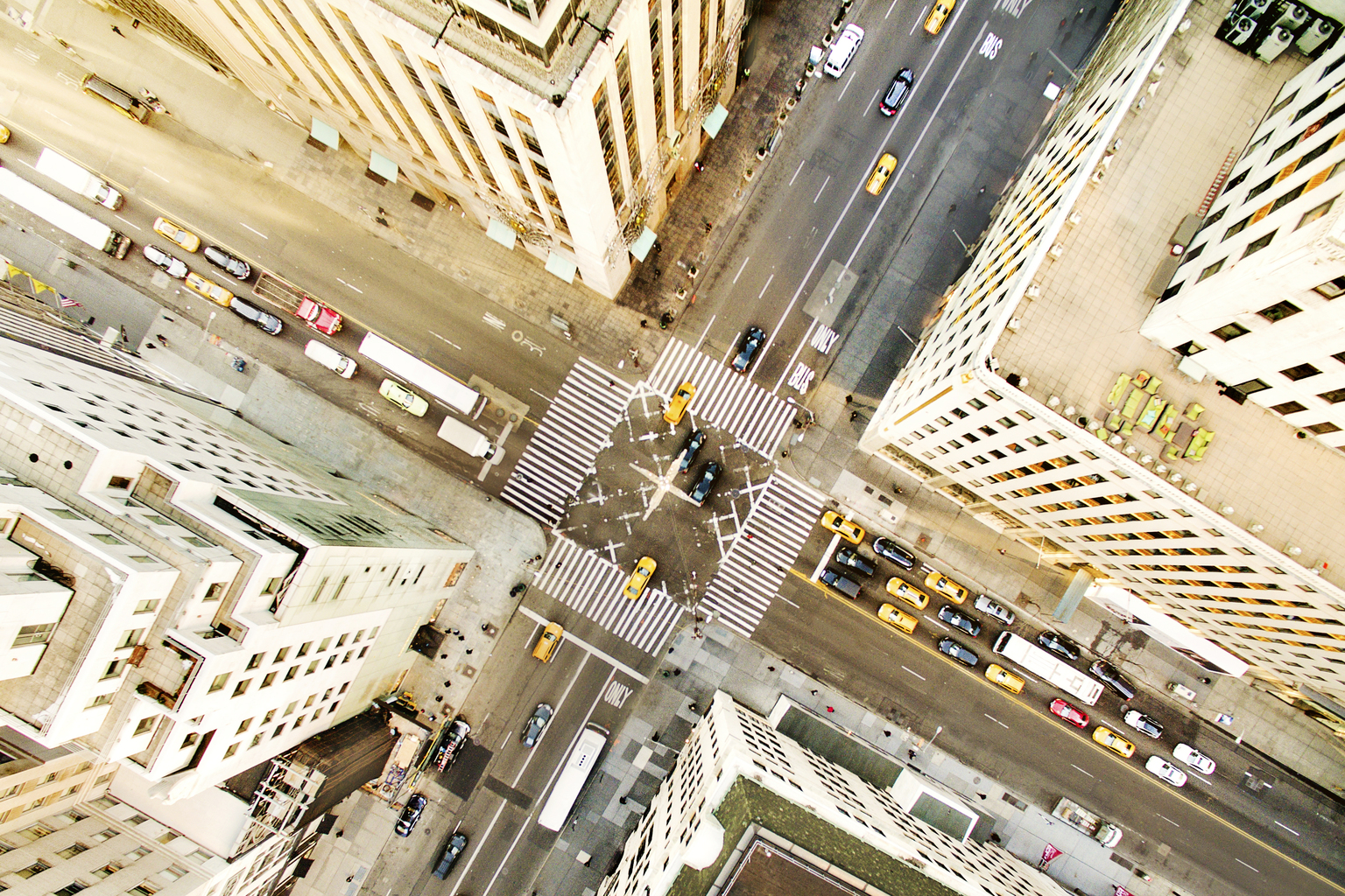 Aerial view of fifth avenue,New York