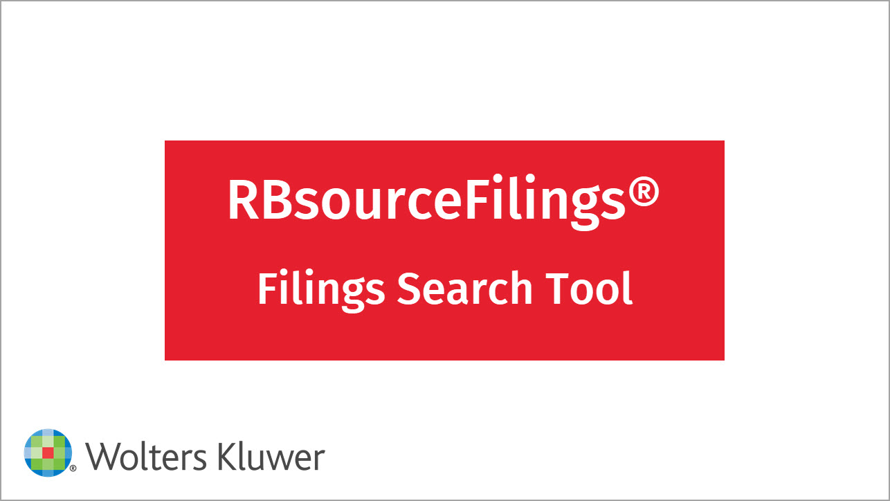 RBsourceFilings Search Tools