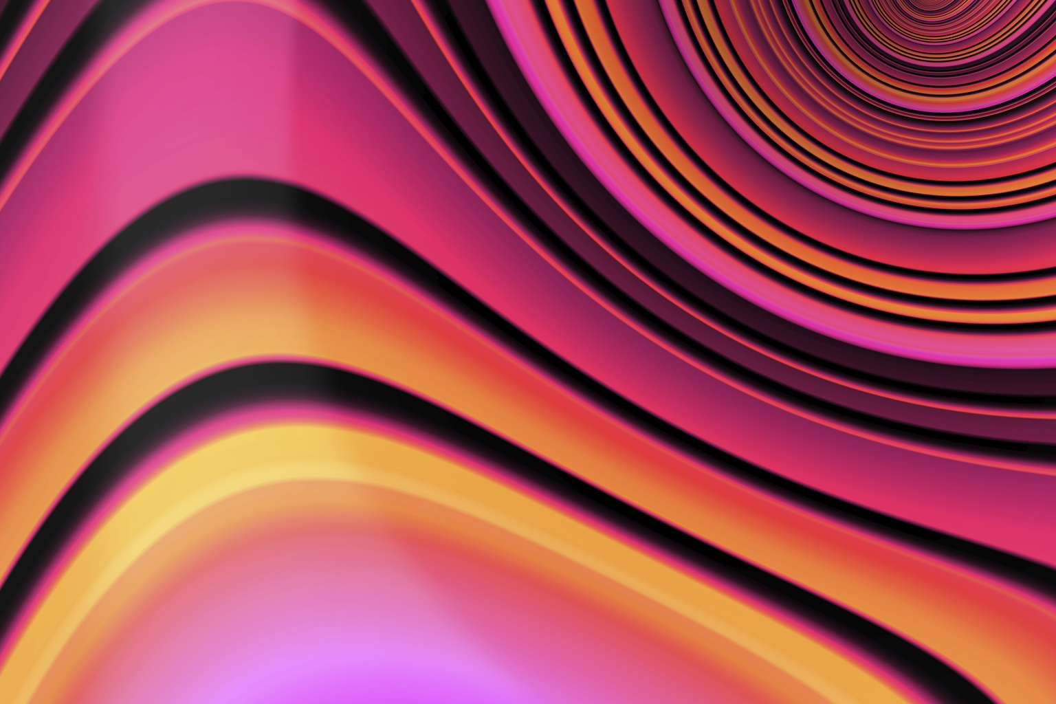 Pink and yellow Wavy lines