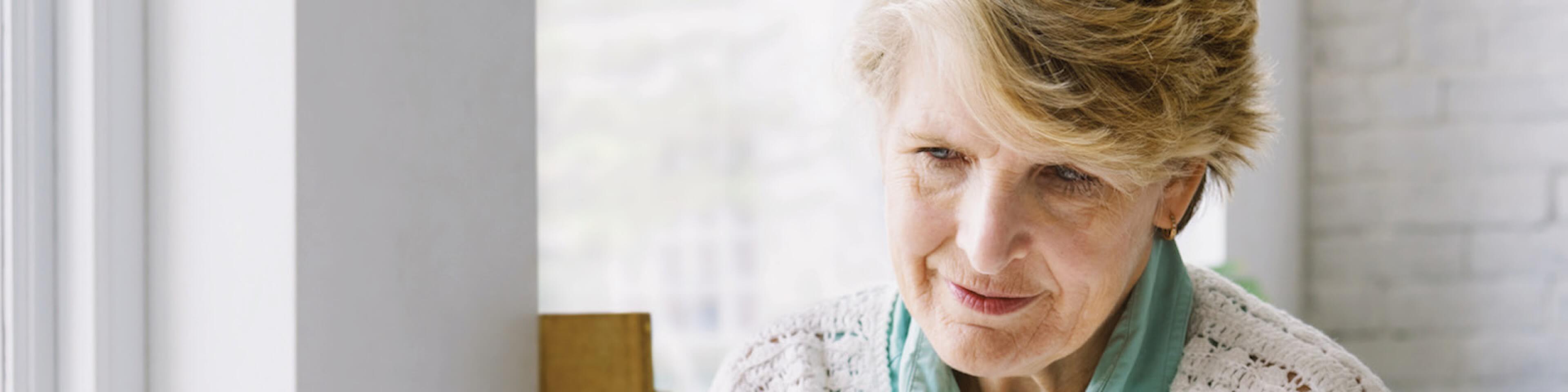 Older female patient thinking about her treatment options