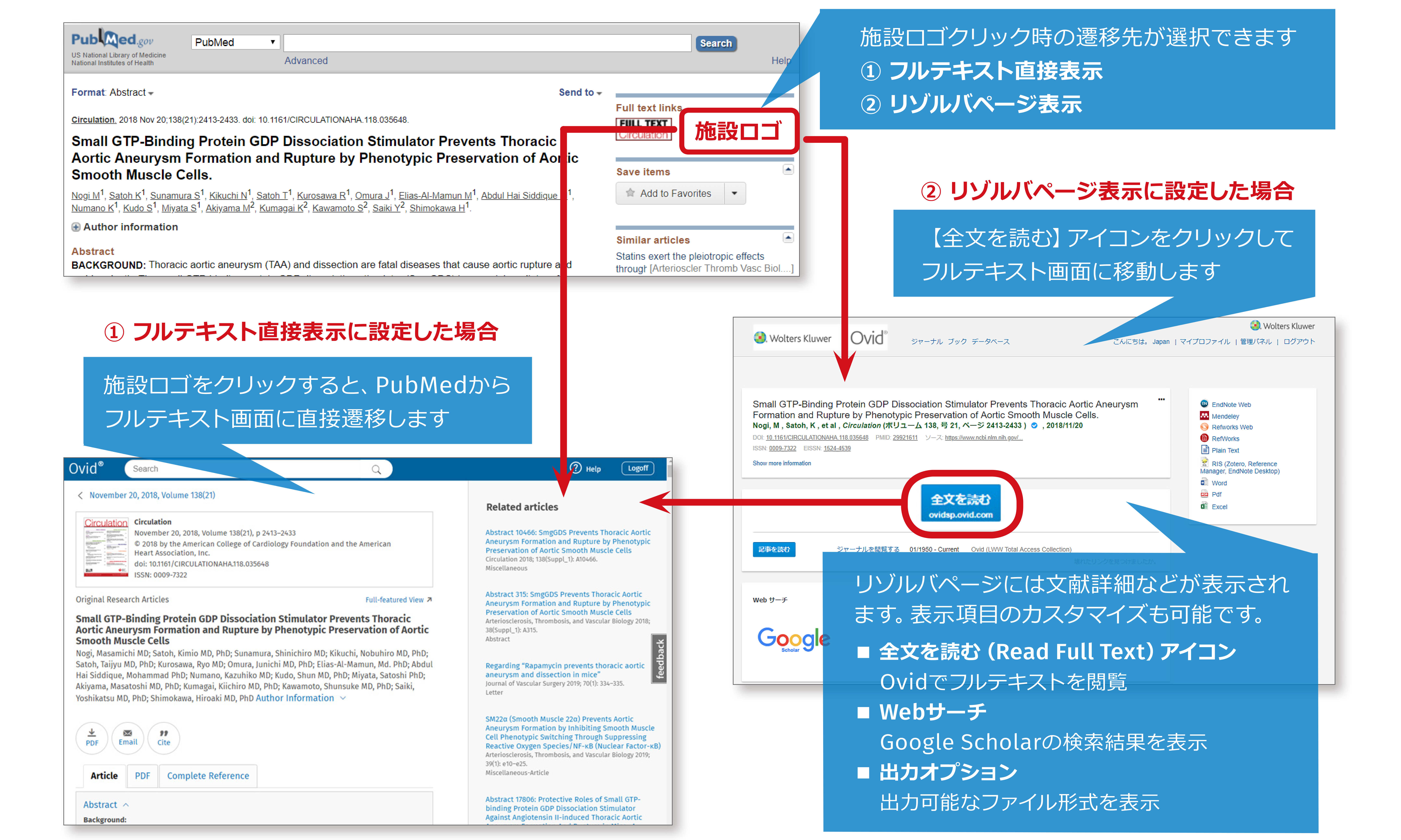 Screenshot of Ovid Discovery Link Resolver flow