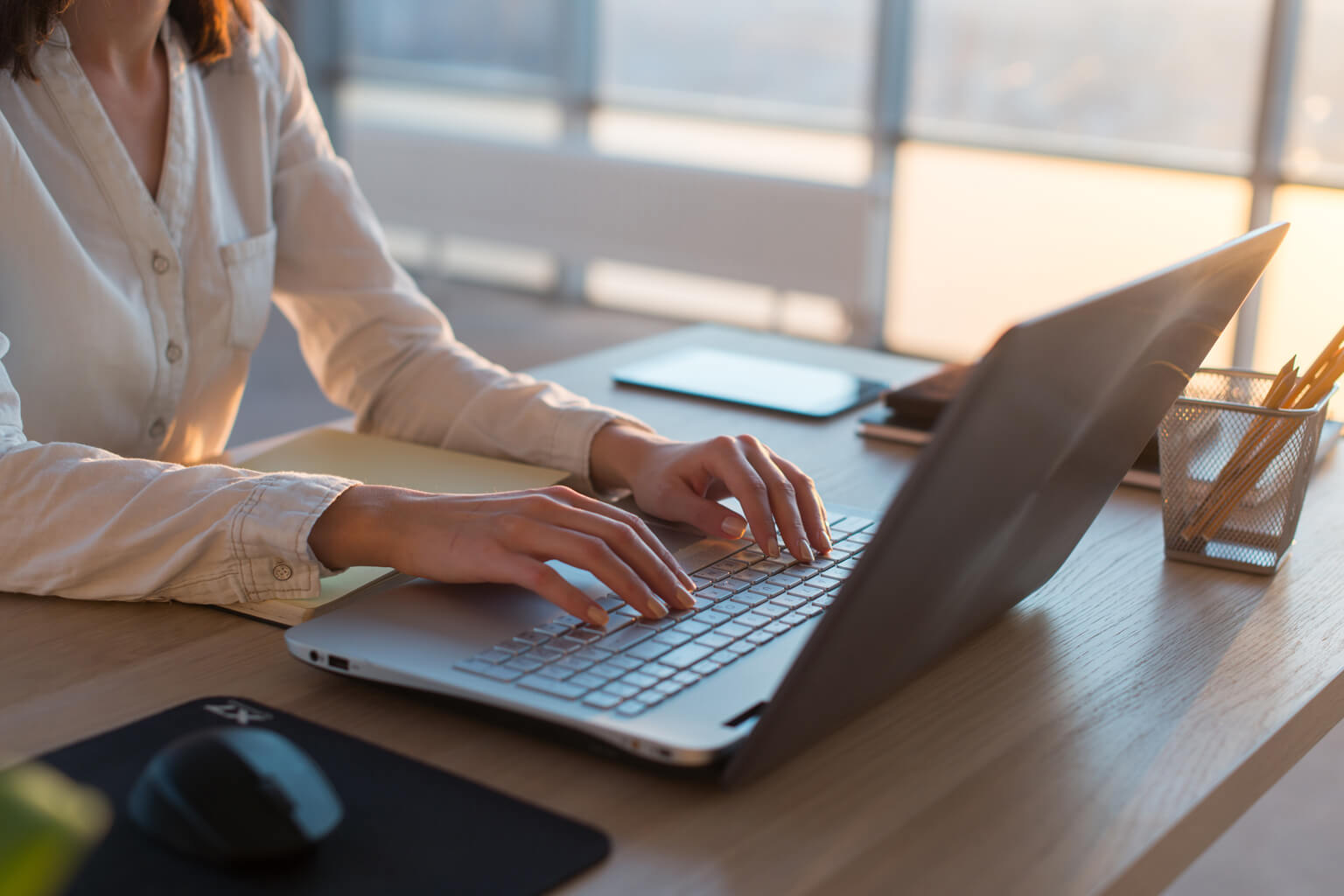 Female professional on laptop