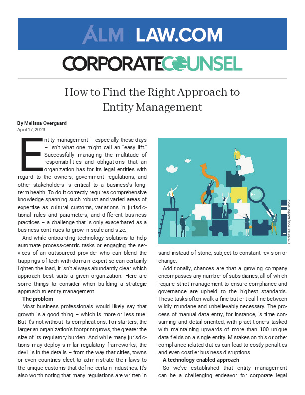 How to find the right approach to entity management PDF
