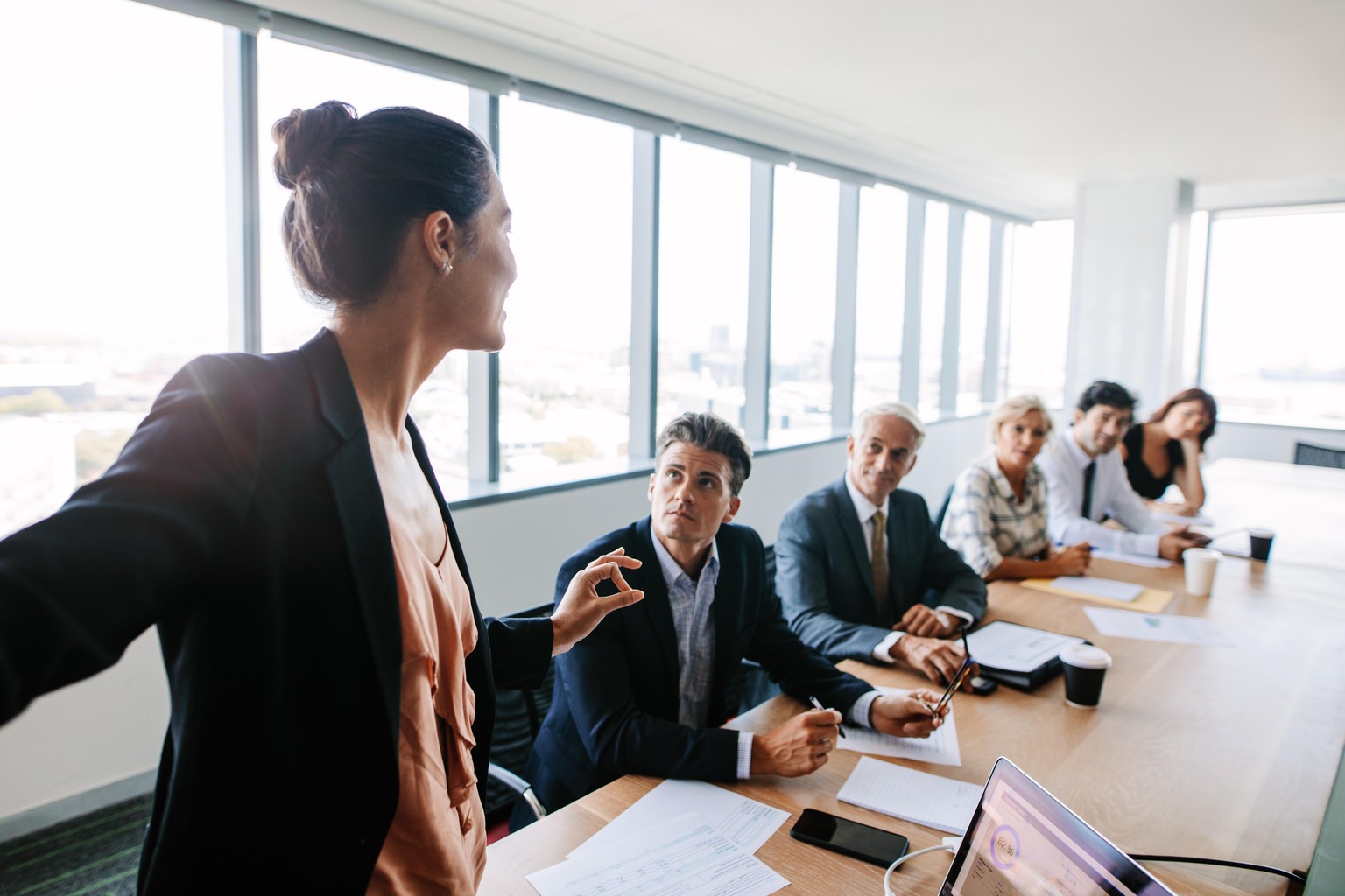 professionals in a meeting