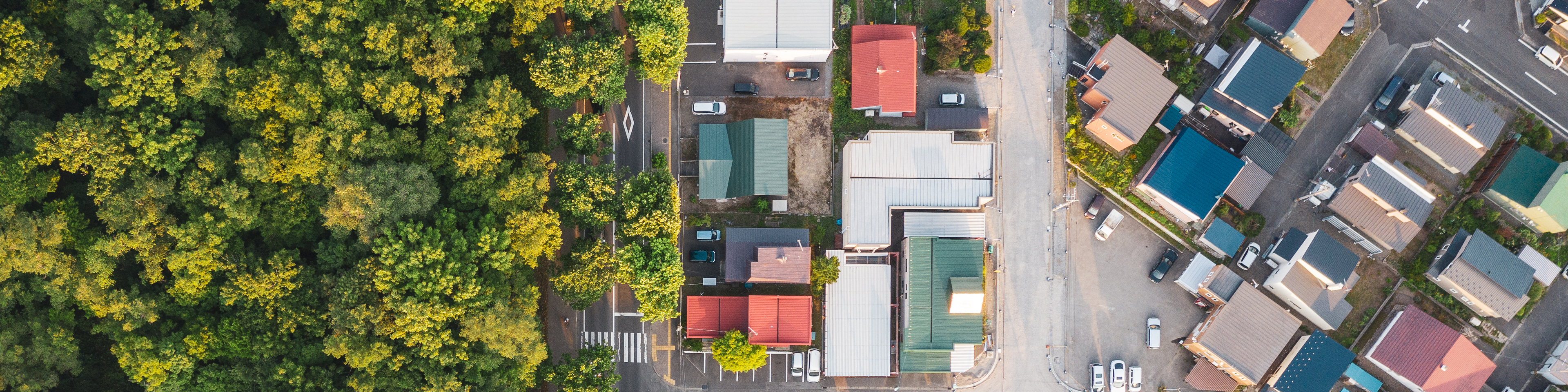 Aerial view of road intersection