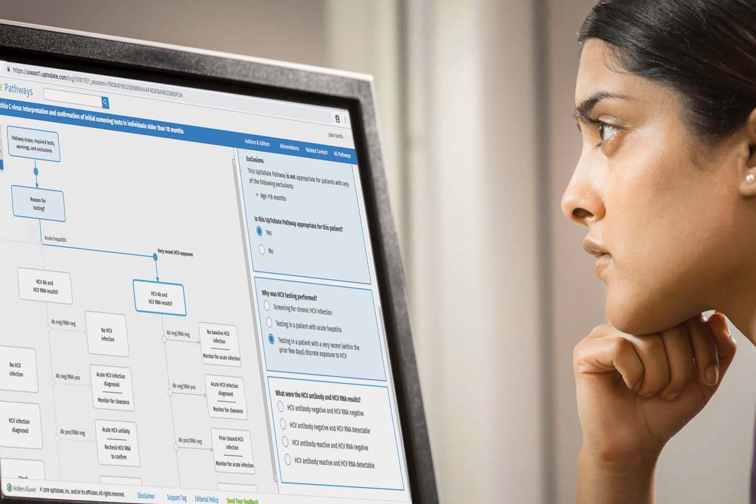 nurse using UpToDate Pathways