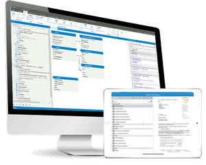Screenshot der Anwaltssoftware AnNoText die auf dem Desktop-PC läuft und auch auf dem iPad Dokumente zur Bearbeitung  bereit stellt