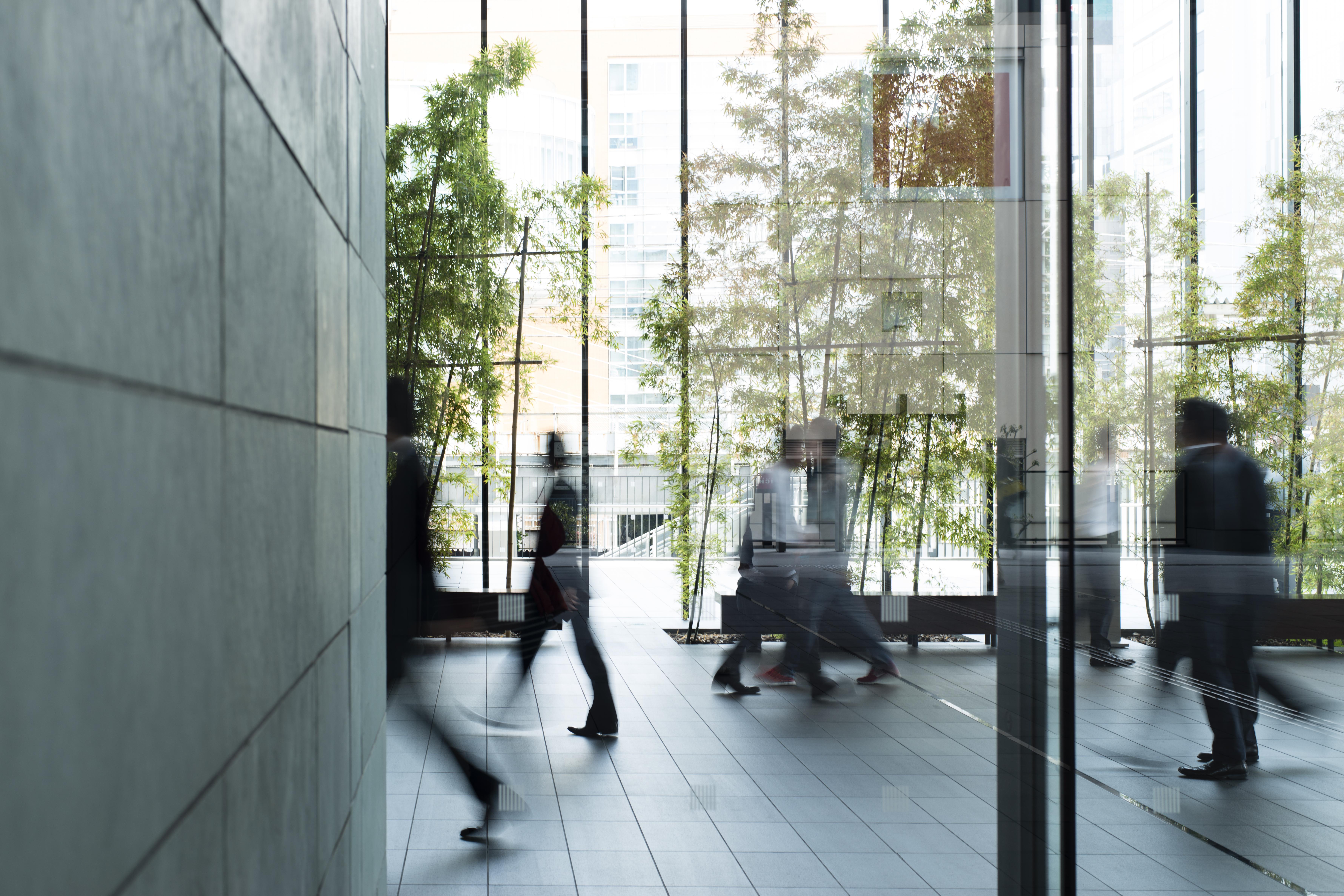 People walking outside Office Building