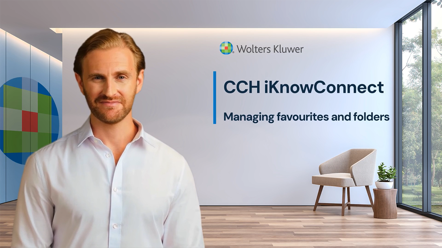 Screenshot of CCH iKnowConnect managing favourites and folders video