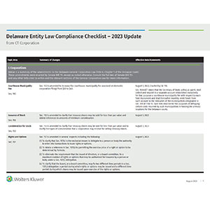 Delaware Entity Law Compliance Checklist thumbnail