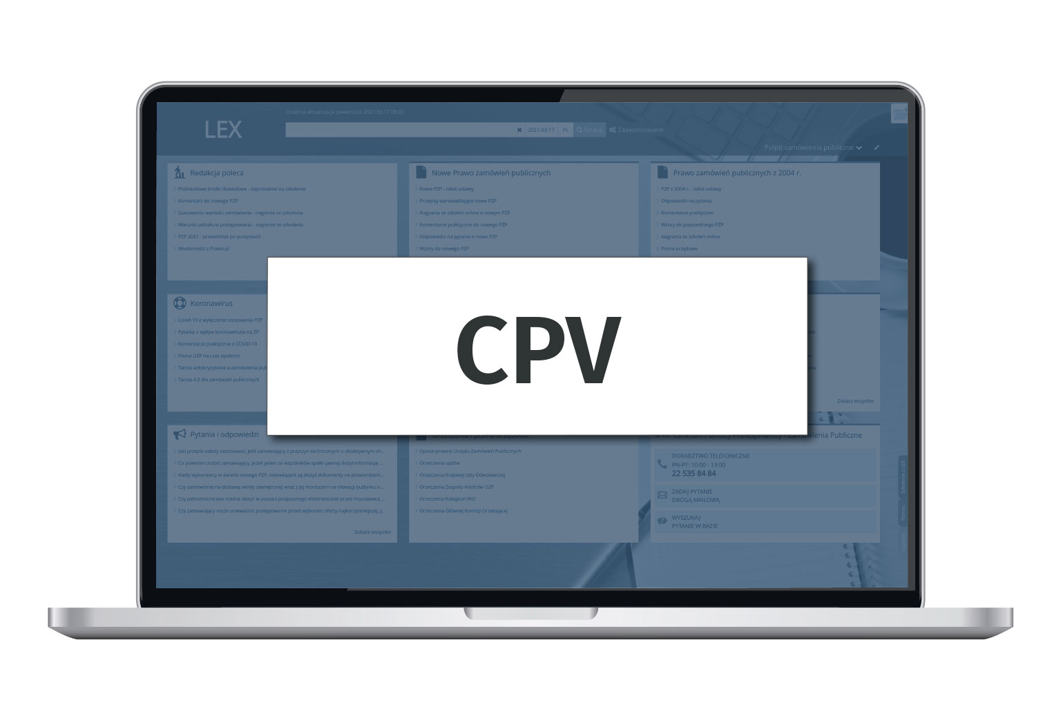 Wyszukiwarka CPV w LEX Administracja
