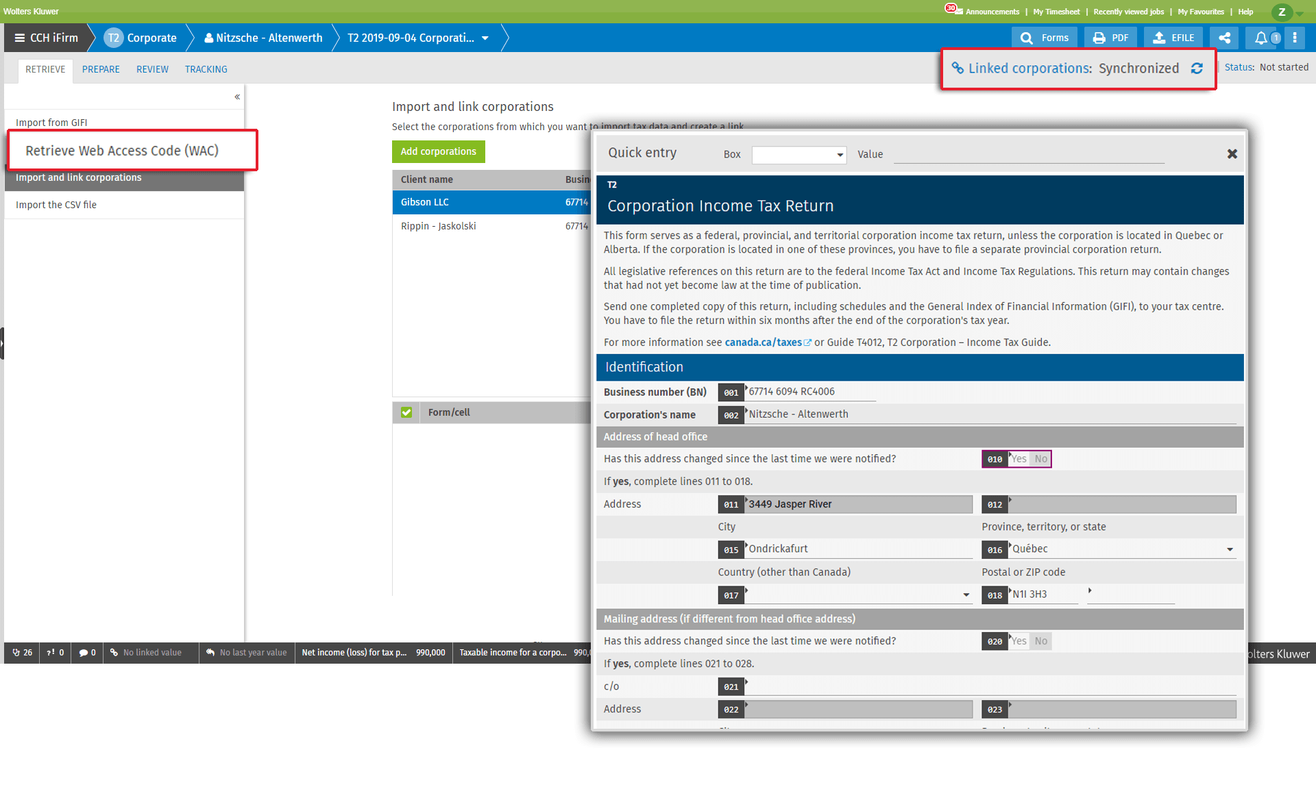 CCH iFirm Taxprep