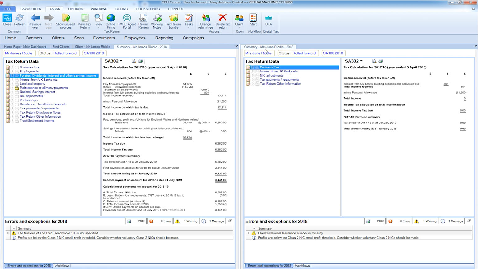 CCH Personal Tax - Easily share data between spouse accounts