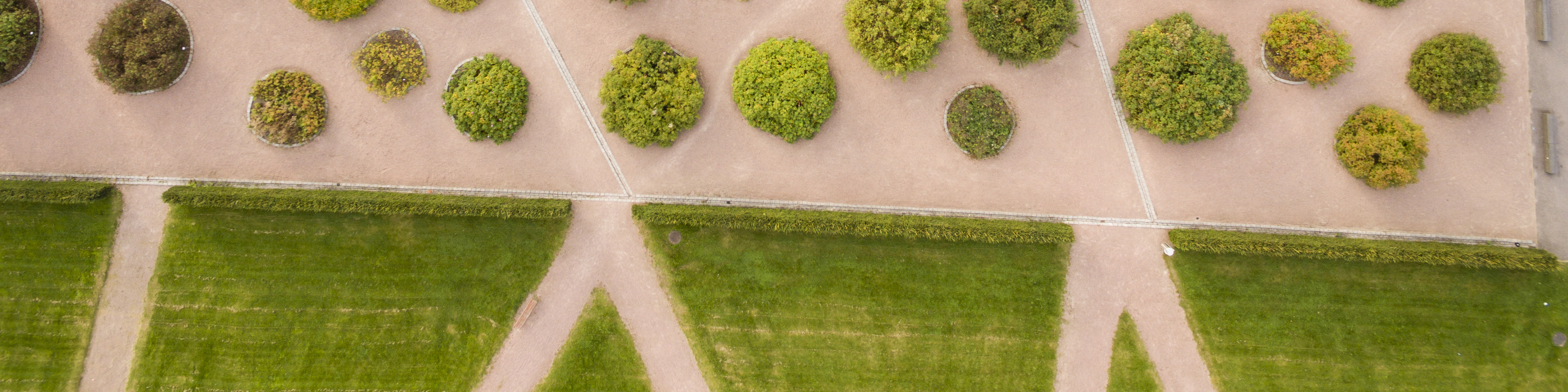 Aerial View of a park in Autumn, Helsinki, Finland 