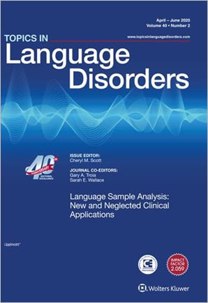 Topics in Language Disorders cover