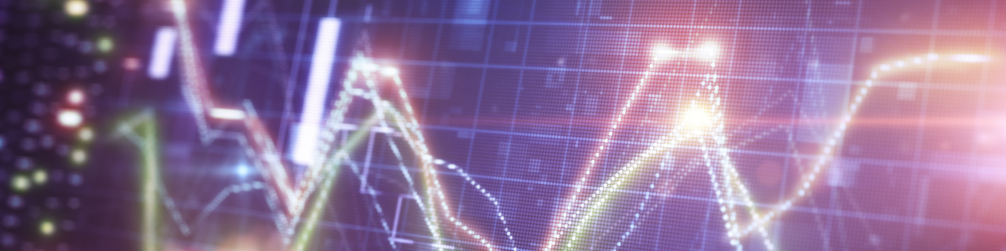 Financial chart on LCD display