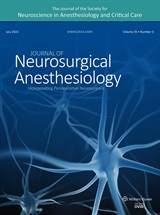 Journal of Neurosurgical Anesthesiology cover