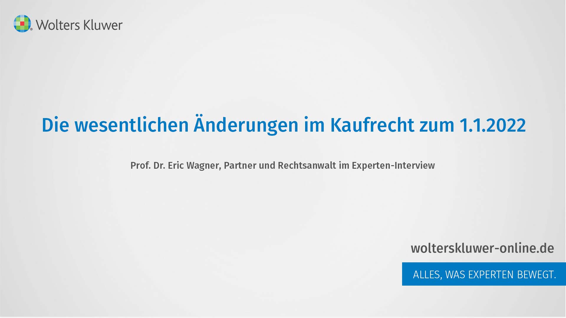 Experten Interview Prof. Wagner Kaufrecht