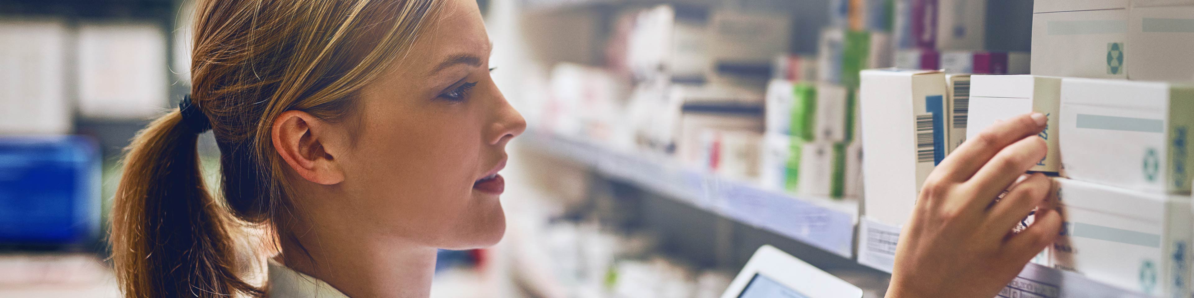 Pharmacist filling an online order.