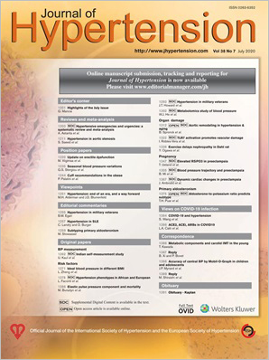 Journal of Hypertension cover