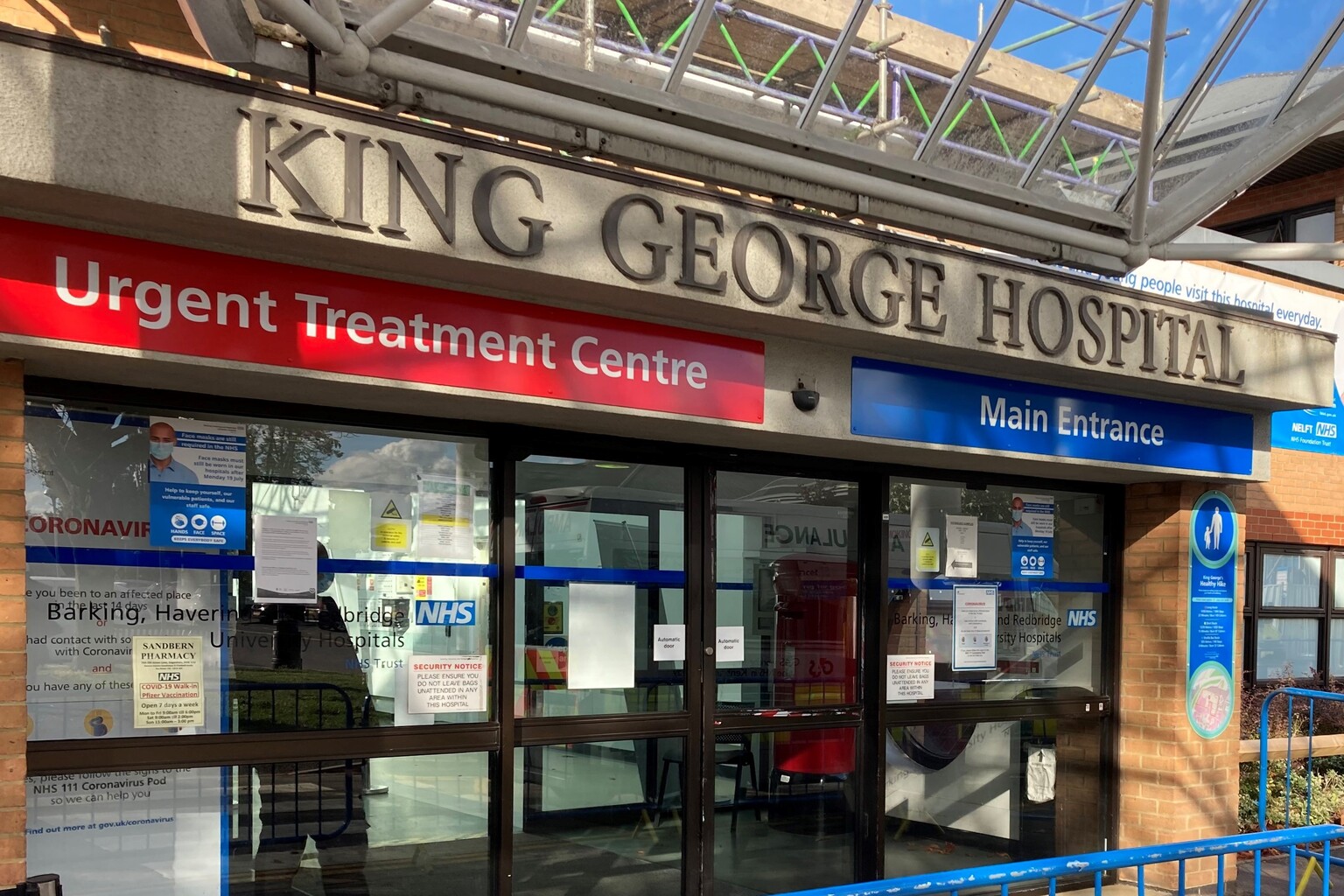 King George Hospital main entrance