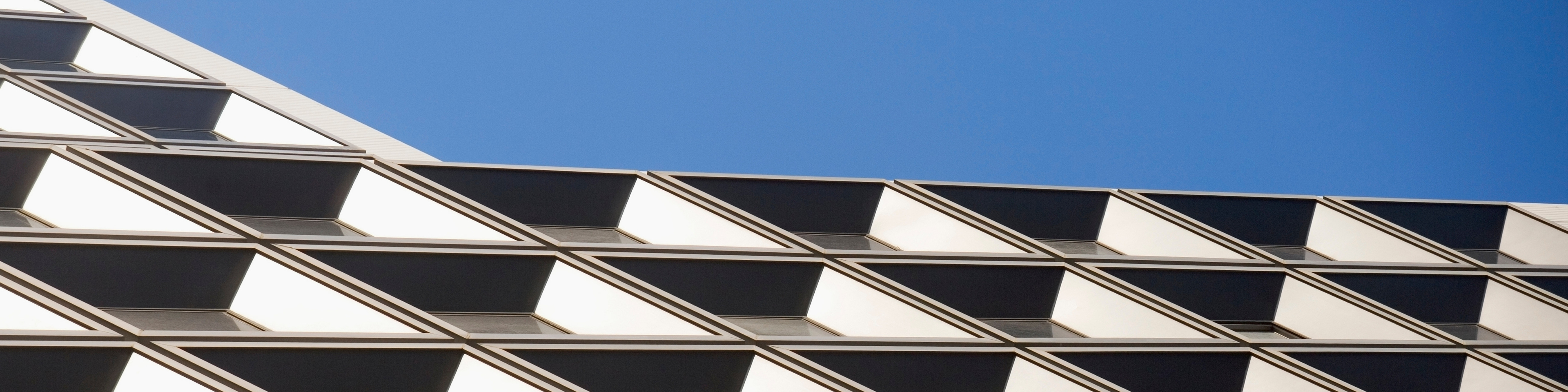 Tilted view of skyscraper windows