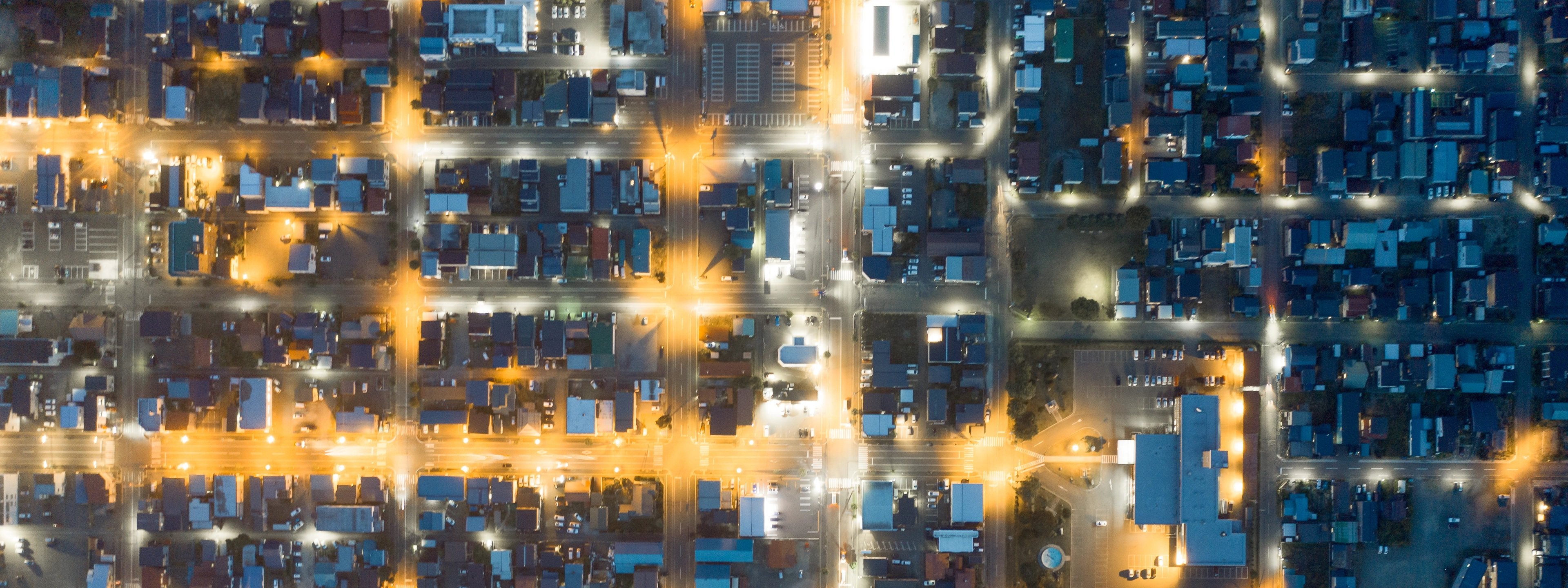 Aerial view of residential district