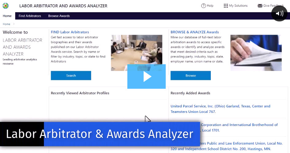Labor Arbitrator & Awards Analyzer Video