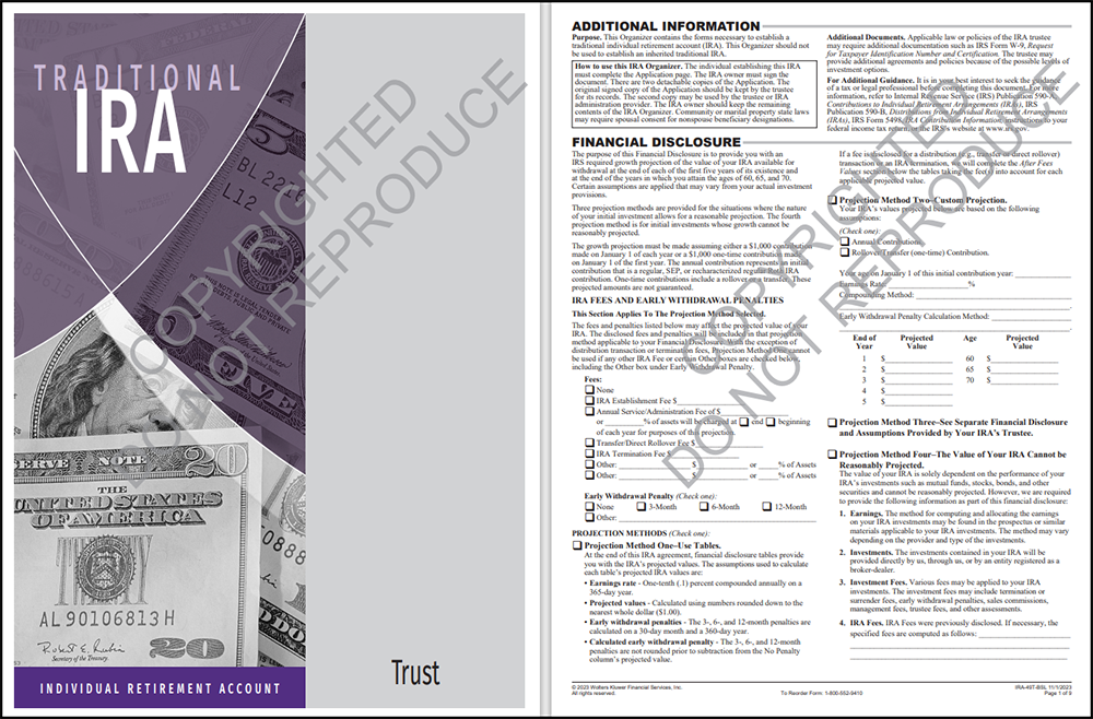 traditional ira organizer trust sample