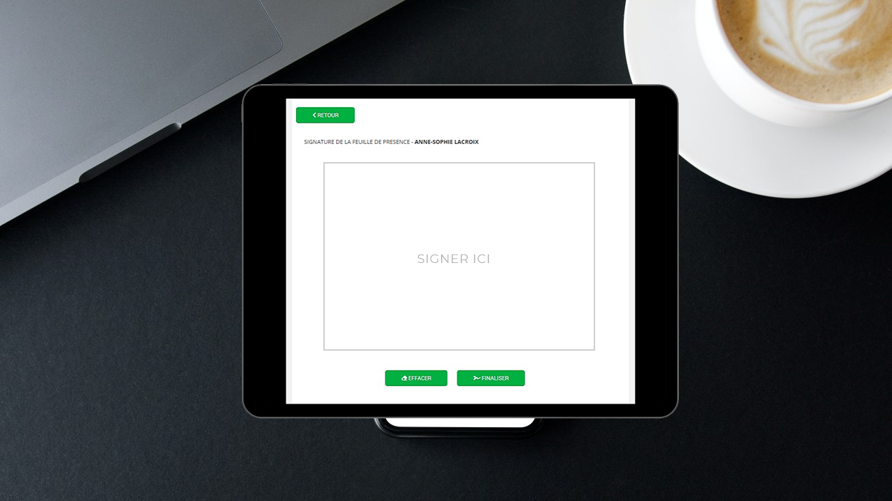 écran de signature électronique easyQuorum