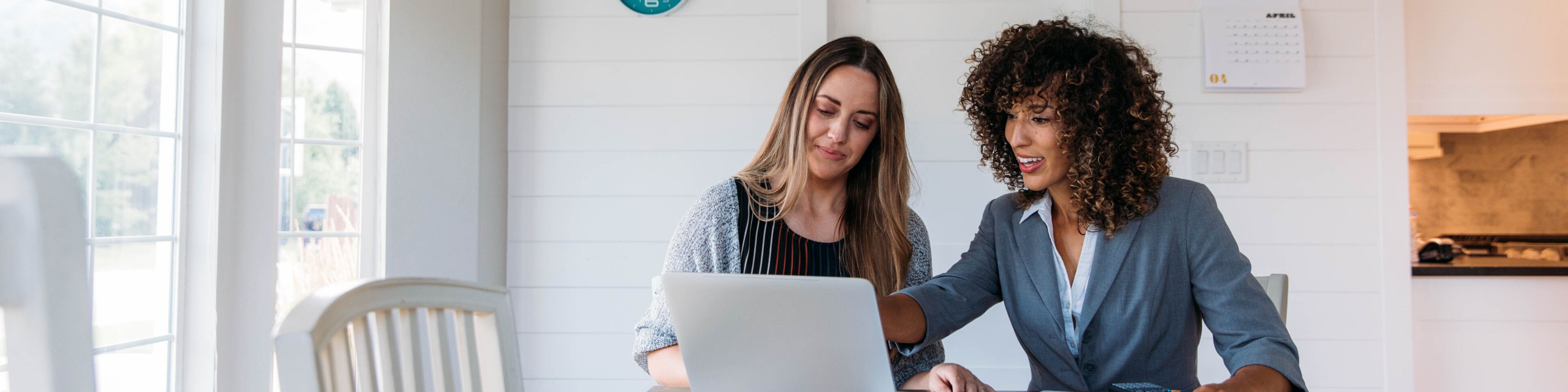 accountant advising client at home