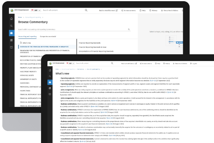 CCH iKnowConnect - Singapore Accounting and reporting Commentary - SG - 1