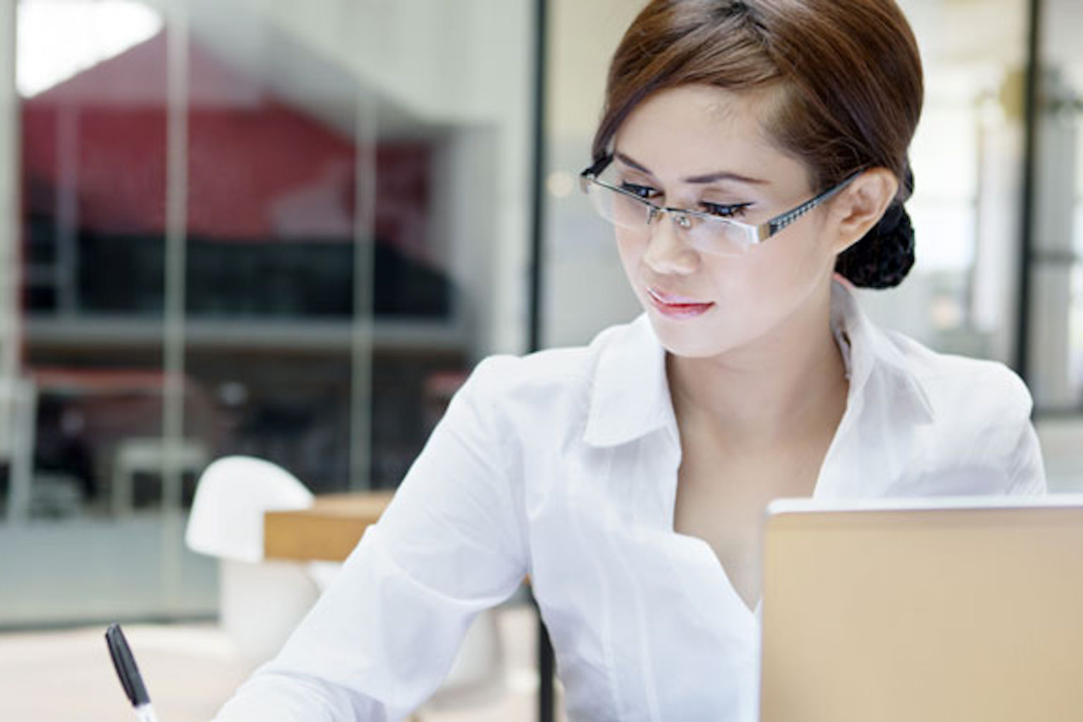 Woman with glasses